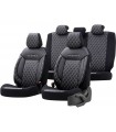 Sitzbezug Comfortline VIP Leder Schwarz-Grau 11-teiliges universal Set Airbag tauglich