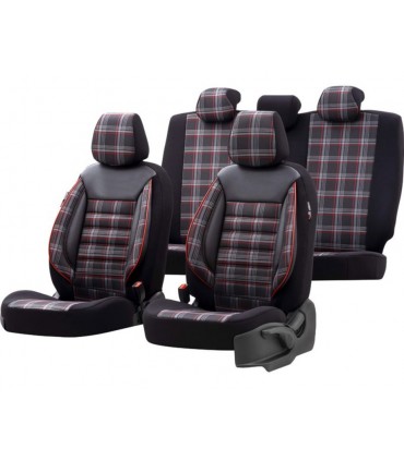 Universal-Sitzbezug-Set schwarz-rot, 9-teilig - ATU