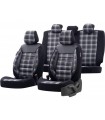 Sitzbezug Sportline Stoff Schwarz/Grau 11-teiliges universal Set Airbag tauglich