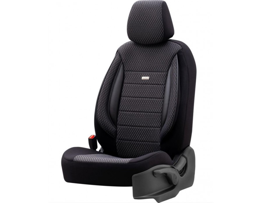 Sitzbezug Sport-Fit Stoff Schwarz 11-teiliges universal Set Airbag