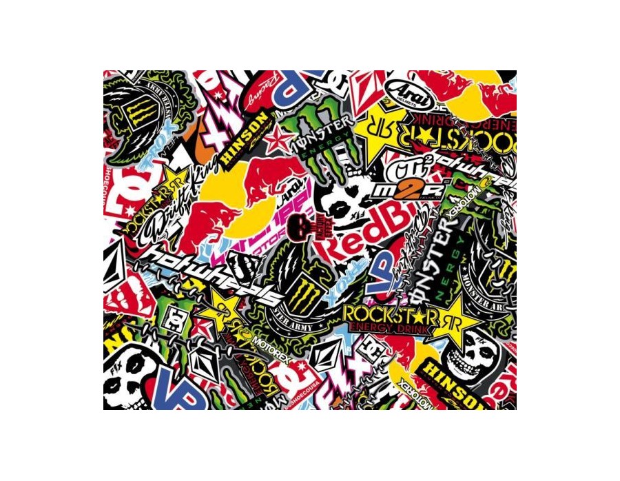 Stickerbomb Graffiti Design 2 farbig 200cmx60cm