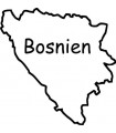 Car Tattoo Aufkleber Bosnien Umriss mit Schrift Bosnien
