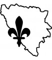 Car Tattoo Aufkleber Bosnien Umriss mit Wappen