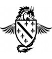 Car Tattoo Aufkleber Bosnien Wappen mit Drachen
