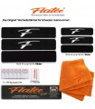 Flatee Frameless Nummernhalter Kontrollschild 4er Set Langformat Limited Edition - Wechselnummer inkl. gratis Mikrofaser Tuch