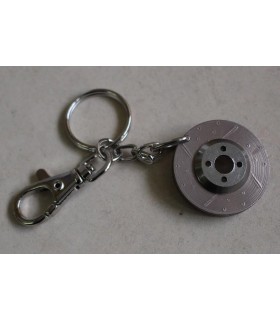 Schlüsselanhänger im Bremsscheibendesign silber