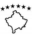 Car Tattoo Aufkleber Kosovo Umriss mit Sternen