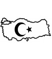 Car Tattoo Aufkleber Türkei Umriss mit Mond