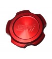 Öldeckel aus Aluminium mit STi Logo in Rot