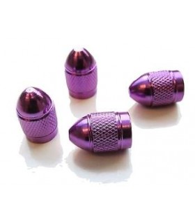 4er Set Ventilkappen Bullet violett