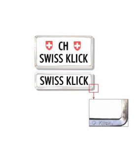 Swissklick Nummernhalter Hochformat. Glanzchrom Swissklick