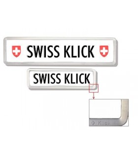 Swissklick Nummernhalter Langformat. Mattchrom Swissklick