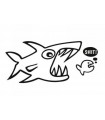 Car Tattoo Aufkleber Shark + Fish schwarz