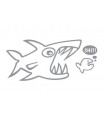 Car Tattoo Aufkleber Shark + Fish silber