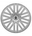 4er Set Radkappen - Radzierblenden Sparco Bergamo Design 16 Zoll Silber