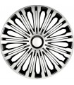 4er Set Radkappen - Radzierblenden Volante Design 13 Zoll Silber/Schwarz