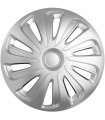 4er Set Radkappen - Radzierblenden Caliber Design 15 Zoll Silber Carbonlook
