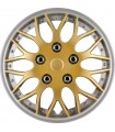 4er Set Radkappen - Radzierblenden Missouri Design 15 Zoll Gold/Silber