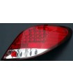 Peugeot 207 LED Heckleuchten Klarglas. Chrom / Rot