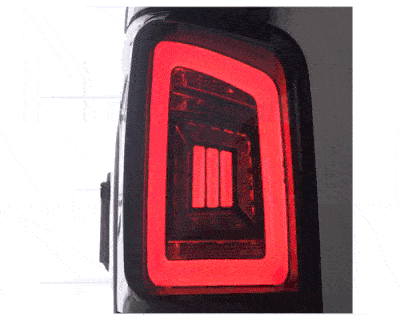 VW Transporter T5 Jg. 2003-2015 Heckleuchten Set LightTube Smoke-Rot mit Lauflicht Blinker
